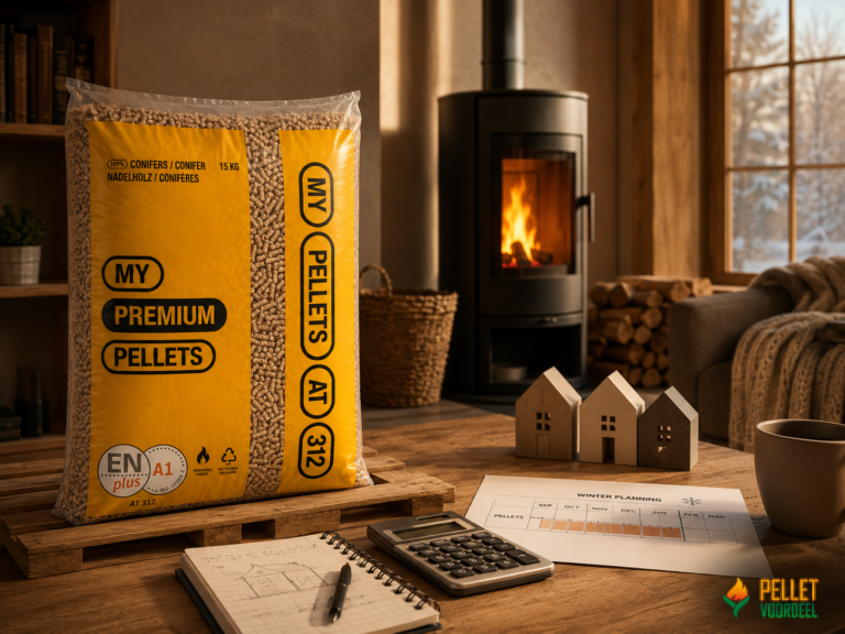 Hoeveel pellets heb je nodig voor een winter? Rekentabel per woning