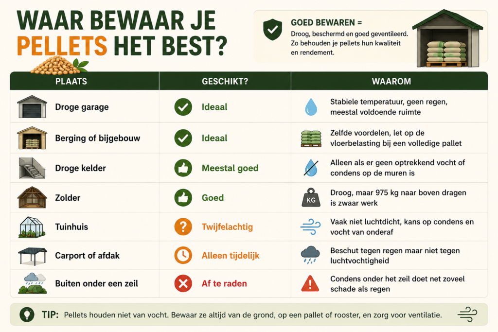 Infografiek pellets optimaal bewaren