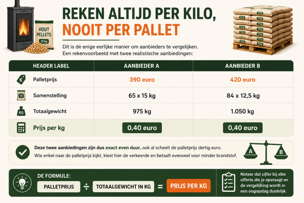 Infographic eerlijke pelletprijs per kilo