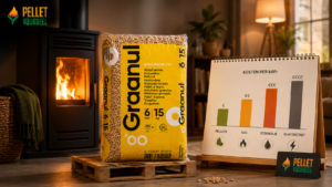 Pellets tegenover gas, stookolie en elektriciteit, kostprijs per kWh